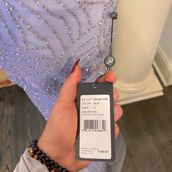 COPY - NEW Adrianna Papell Silver Beaded Gown - Picture 3 of 10